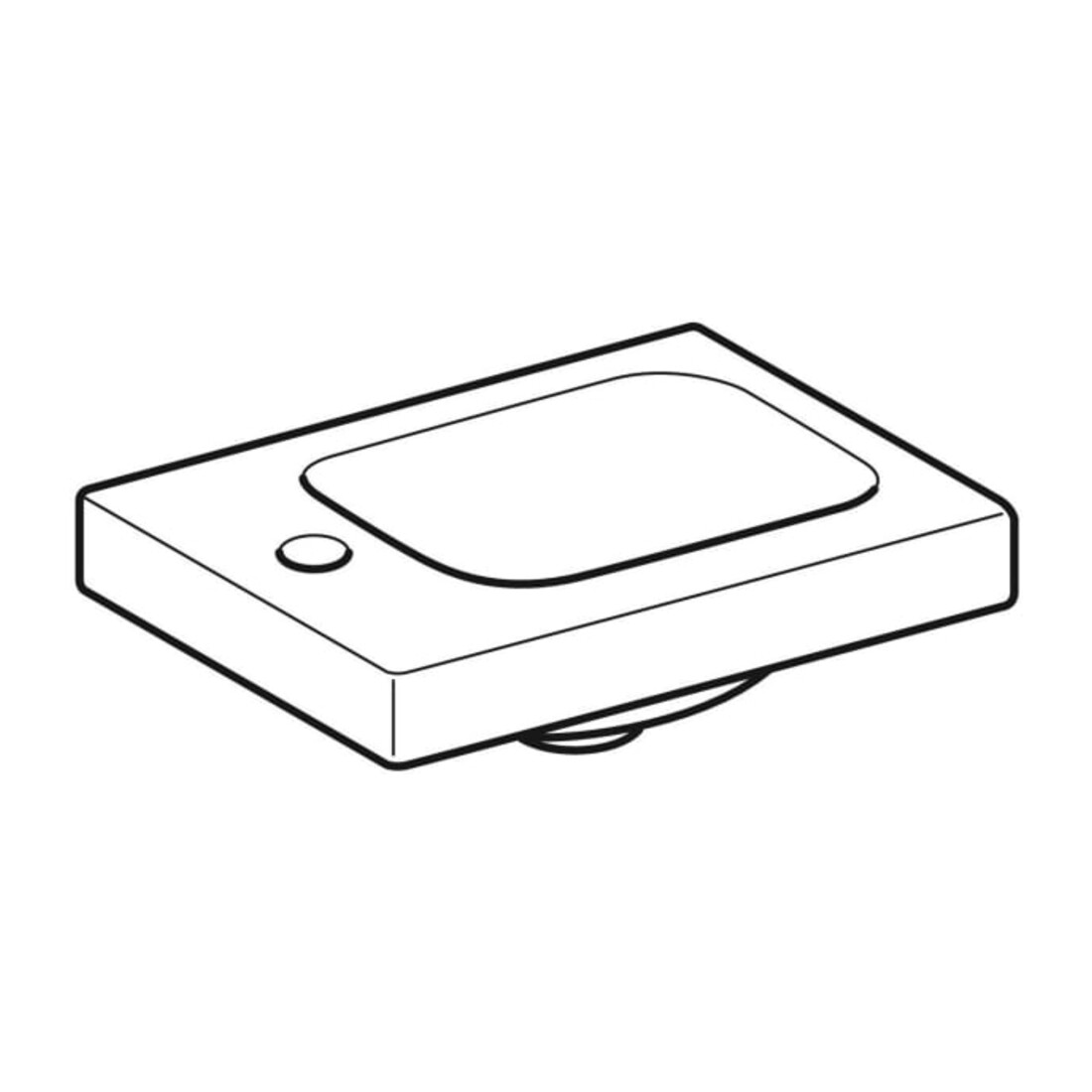Geberit Lavabo mural iCon Light 38x28 cm, robinet à gauche, sans trop-plein, blanc KeraTect