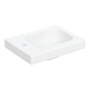 Geberit Lavabo mural iCon Light 38x28 cm, sans trop-plein, robinetterie gauche, blanc mat