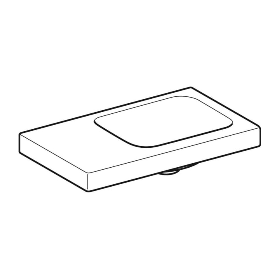 Geberit Lavabo mural iCon Light 53x31 cm, sans trop-plein, avec tablette, blanc
