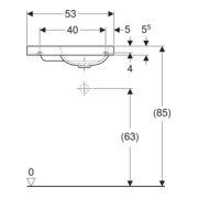 Geberit Lavabo mural iCon Light 53x31 cm, sans trop-plein, avec tablette, blanc-5