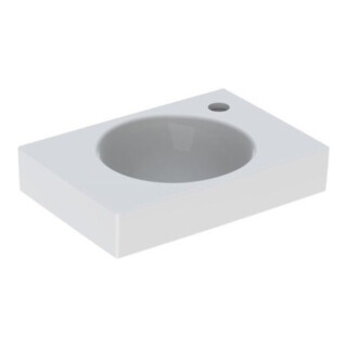 Geberit Lavabo mural Preciosa II 40x28 cm, robinet à droite, sans trop-plein, blanc
