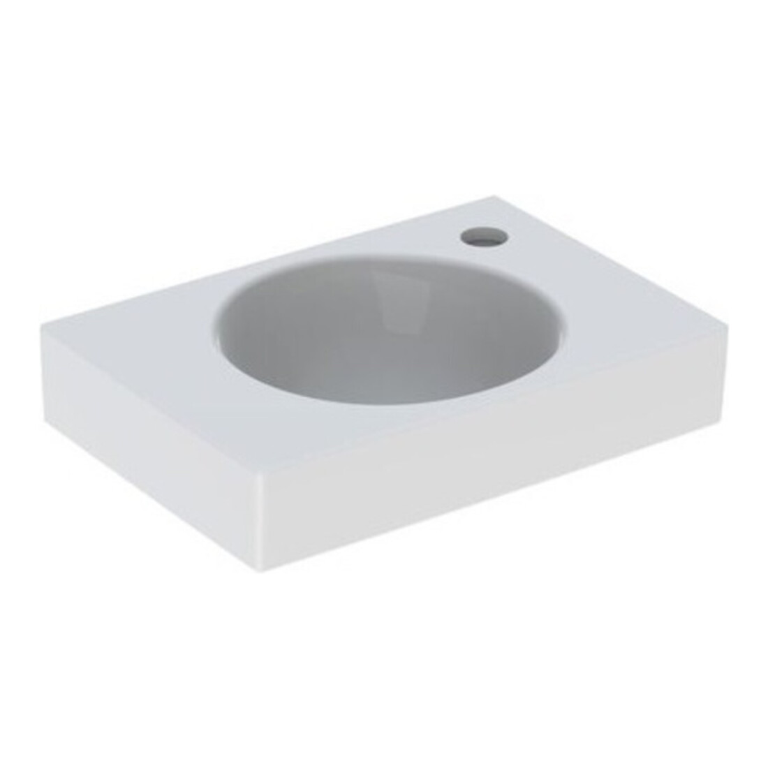 Geberit Lavabo mural Preciosa II 40x28 cm, robinet à droite, sans trop-plein, blanc