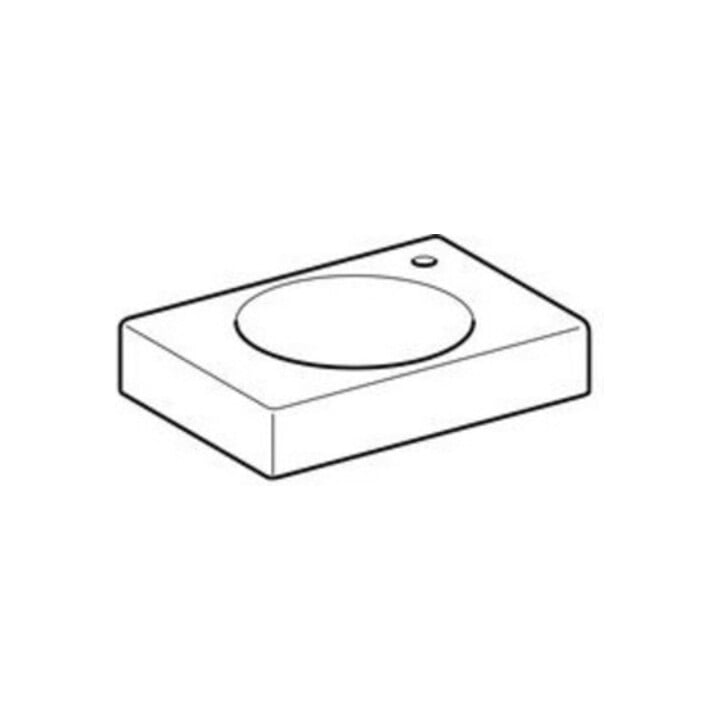 Geberit Lavabo mural Preciosa II 40x28 cm, robinet à droite, sans trop-plein, blanc