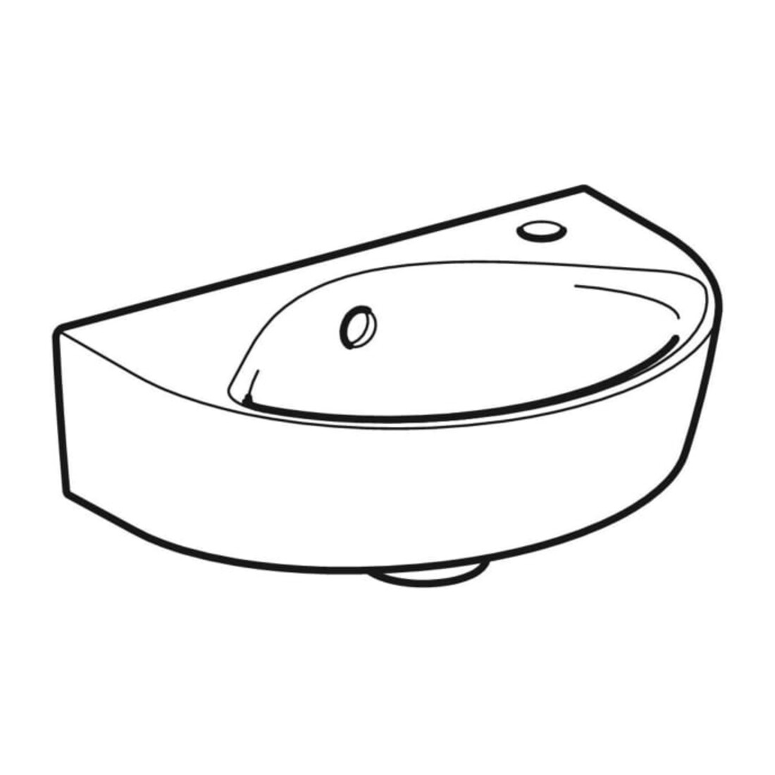 Geberit Lavabo mural Renova 36x25 cm, avec trop-plein, blanc/KeraTe