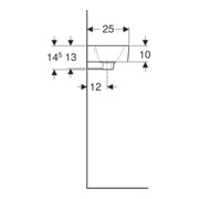 Geberit Lavabo mural Renova Plan 36x25 cm, avec robinet, avec trop-plein, court, blanc-5