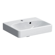 Geberit Lavabo mural Smyle Square blanc, 45x36 cm, avec robinet, trop-plein asymétrique-1