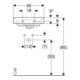Geberit Lavabo mural Smyle Square blanc, 45x36 cm, avec robinet, trop-plein asymétrique