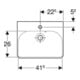 Geberit Lavabo mural Smyle Square blanc, 45x36 cm, avec robinet, trop-plein asymétrique