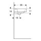 Geberit Lavabo mural Smyle Square blanc, 45x36 cm, avec robinet, trop-plein asymétrique