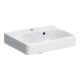 Geberit Lavabo mural Smyle Square KeraT./blanc, 45x36cm, avec robinet, avec trop-plein asym.-1