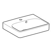 Geberit Lavabo mural Smyle Square KeraT./blanc, 45x36cm, avec robinet, avec trop-plein asym.-2