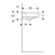 Geberit Lavabo mural Smyle Square KeraT./blanc, 45x36cm, avec robinet, avec trop-plein asym.