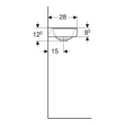 Geberit Lavabo mural Xeno2 40x28 cm, mitigeur à droite, sans trop-plein, blanc K-Tect-2