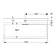 Geberit Lavabo One 105 cm, avec trop-plein, sans vidage, blanc K-Tect/Bl blanc