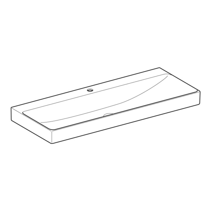 Geberit Lavabo One 120 cm, mitigeur, sans trop-plein, blanc KeraTect