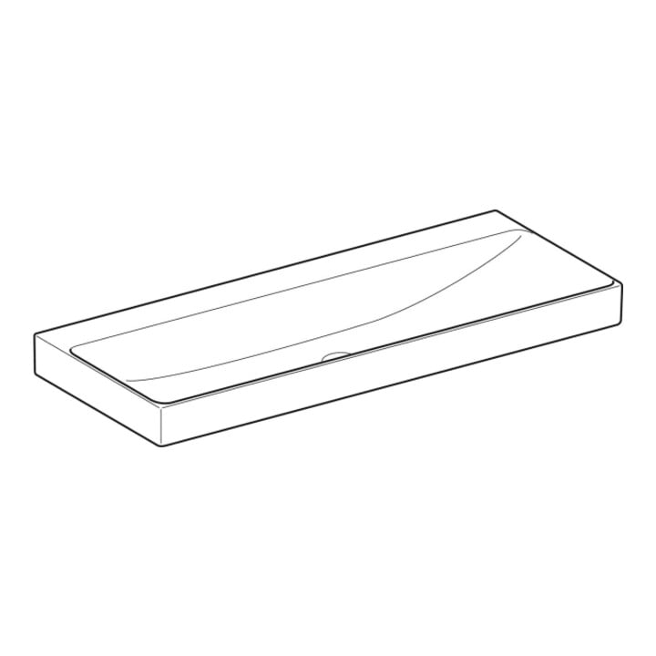 Geberit Lavabo One 120 cm, sans robinet + trop-plein, blanc KeraTect