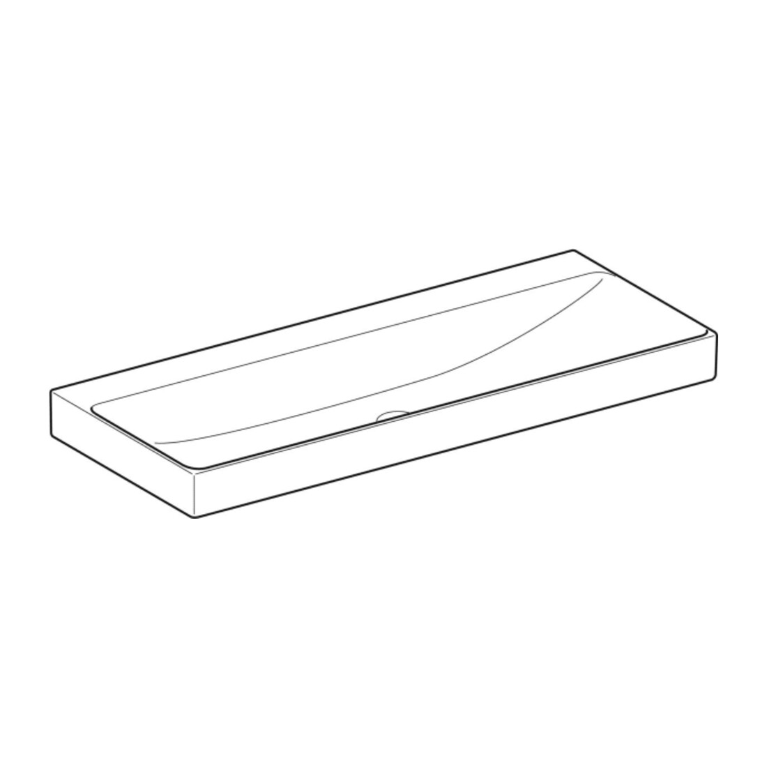 Geberit Lavabo One 120 cm, sans robinet + trop-plein, blanc KeraTect