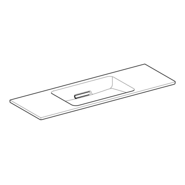 Geberit Lavabo One 120x40 cm, o HL, Ü vd, w K-Tect/Bl we. gl