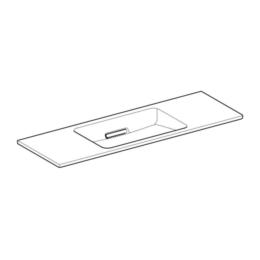 Geberit Lavabo One 120x40 cm, o HL, Ü vd, w K-Tect/Bl we. gl