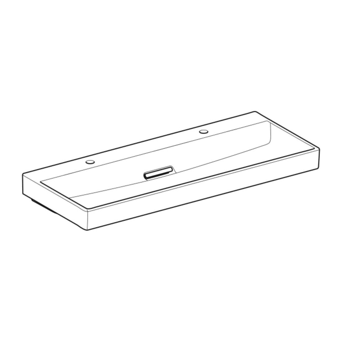 Geberit Lavabo One 120x48,4 cm, EV G + D, sans trop-plein, blanc K-Tec/Blanc