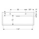 Geberit Lavabo One 120x48,4 cm, EV G + D, sans trop-plein, blanc K-Tec/Blanc