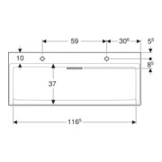 Geberit Lavabo One 120x48,4 cm, EV G + D, sans trop-plein, blanc K-Tec/Blanc-4