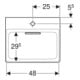 Geberit Lavabo One 50, m HL mit., sans trop-plein, blanc K-Tect/blanc