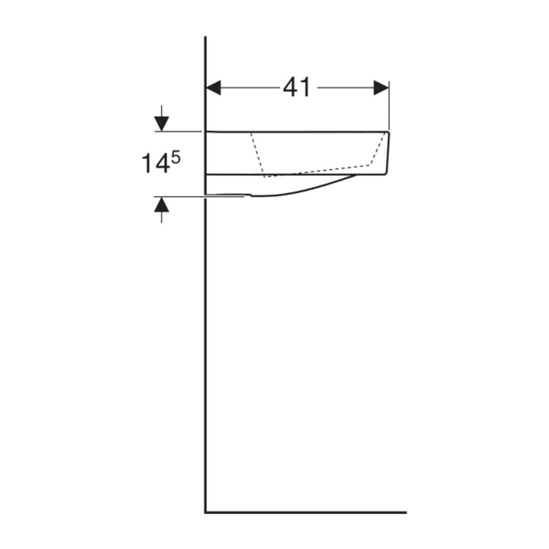 Geberit Lavabo One 50, m HL mit., sans trop-plein, blanc K-Tect/blanc