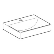 Geberit Lavabo One 50, mitigeur encastré, sans trop-plein, blanc KeraTect-5