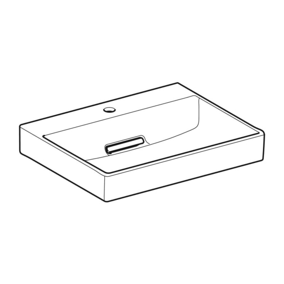 Geberit Lavabo One 60 cm, avec trop-plein, sans robinetterie, blanc K-Tect/blanc