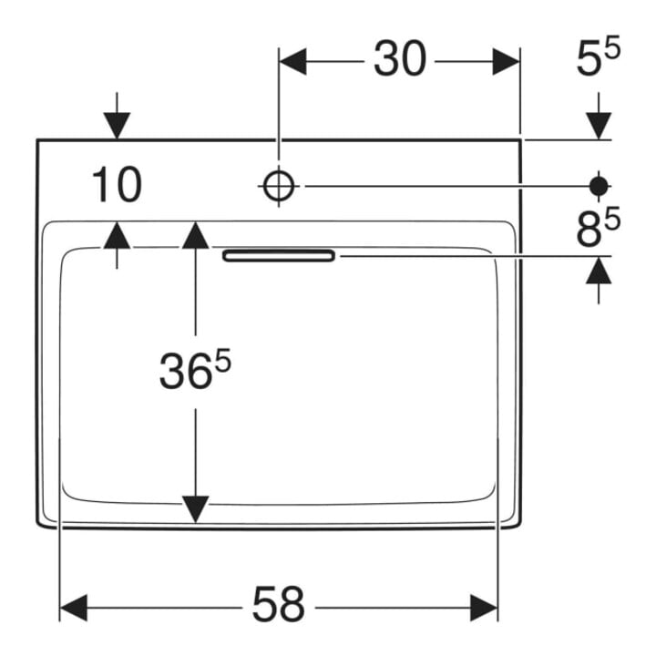 Geberit Lavabo One 60 cm, avec trop-plein, sans robinetterie, blanc K-Tect/blanc