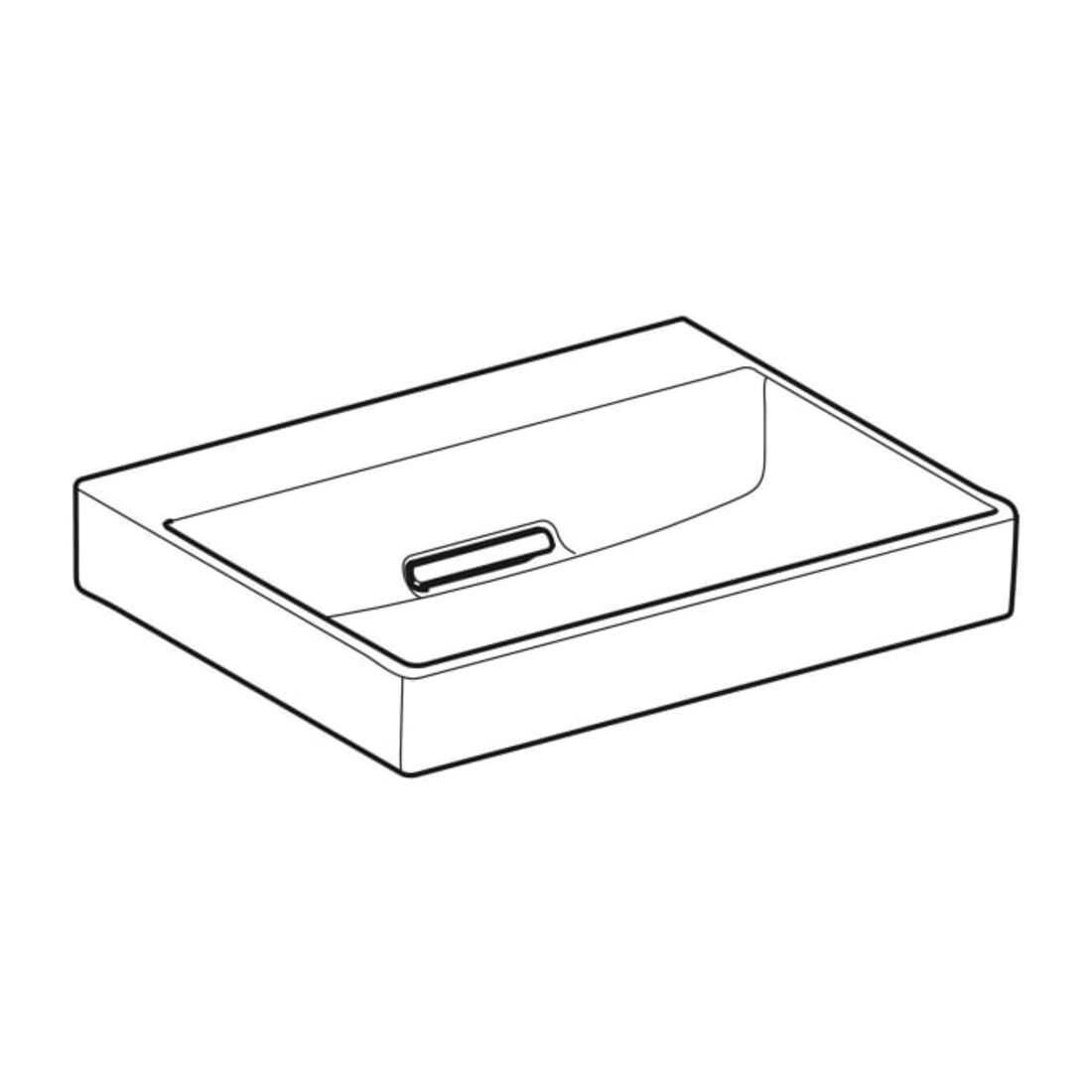 Geberit Lavabo One 60 cm, sans robinet + trop-plein, blanc K-Tect/Bl