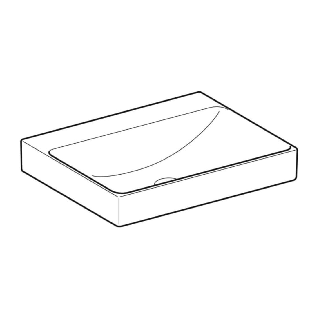 Geberit Lavabo One 60 cm, sans robinet + trop-plein, blanc KeraTect