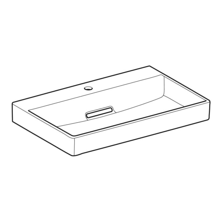 Geberit Lavabo One 75 cm, avec trop-plein, sans vidage, blanc K-Tect/Blanc