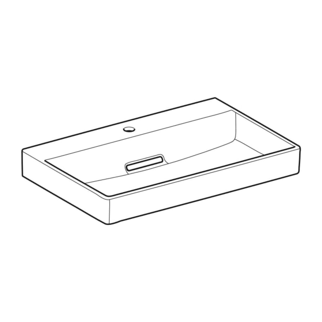 Geberit Lavabo One 75 cm, avec trop-plein, sans vidage, blanc K-Tect/Blanc