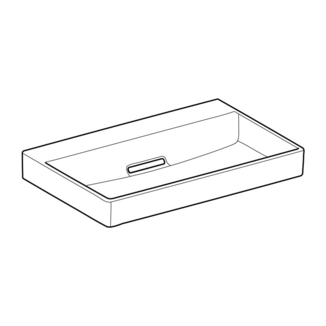 Geberit Lavabo One 75 cm, sans robinet + trop-plein, blanc K-Tect/Bl