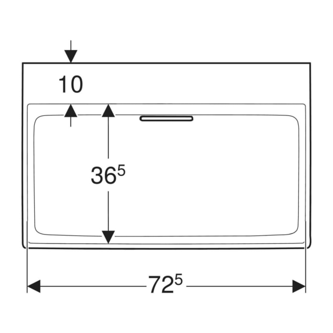 Geberit Lavabo One 75 cm, sans robinet + trop-plein, blanc K-Tect/Bl