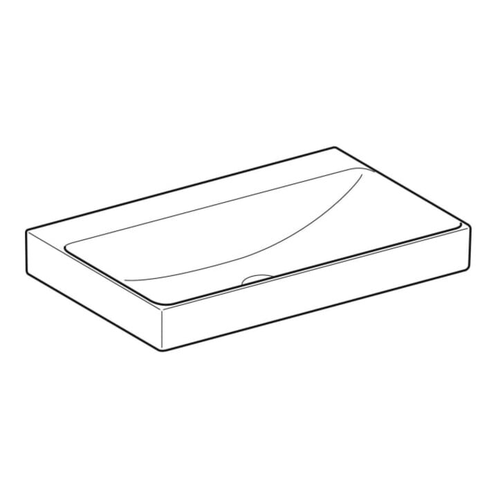 Geberit Lavabo One 75 cm, sans robinet + trop-plein, blanc KeraTect