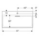 Geberit Lavabo One 90 cm, avec vidage horizontal, sans trop-plein, blanc K-Tect/blanc-4