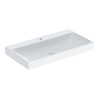 Geberit Lavabo One 90 cm, mitigeur, sans trop-plein, blanc KeraTect