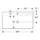 Geberit Lavabo One 90 cm, mitigeur, sans trop-plein, blanc KeraTect
