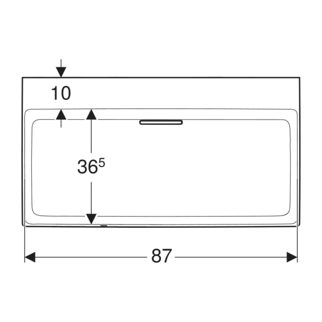 Geberit Lavabo One 90 cm, sans robinet + trop-plein, blanc K-Tect/Bl