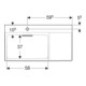 Geberit Lavabo One 90x48,4 cm, sans trop-plein, blanc K-Tec/Bl, avec trou robinet à gauche