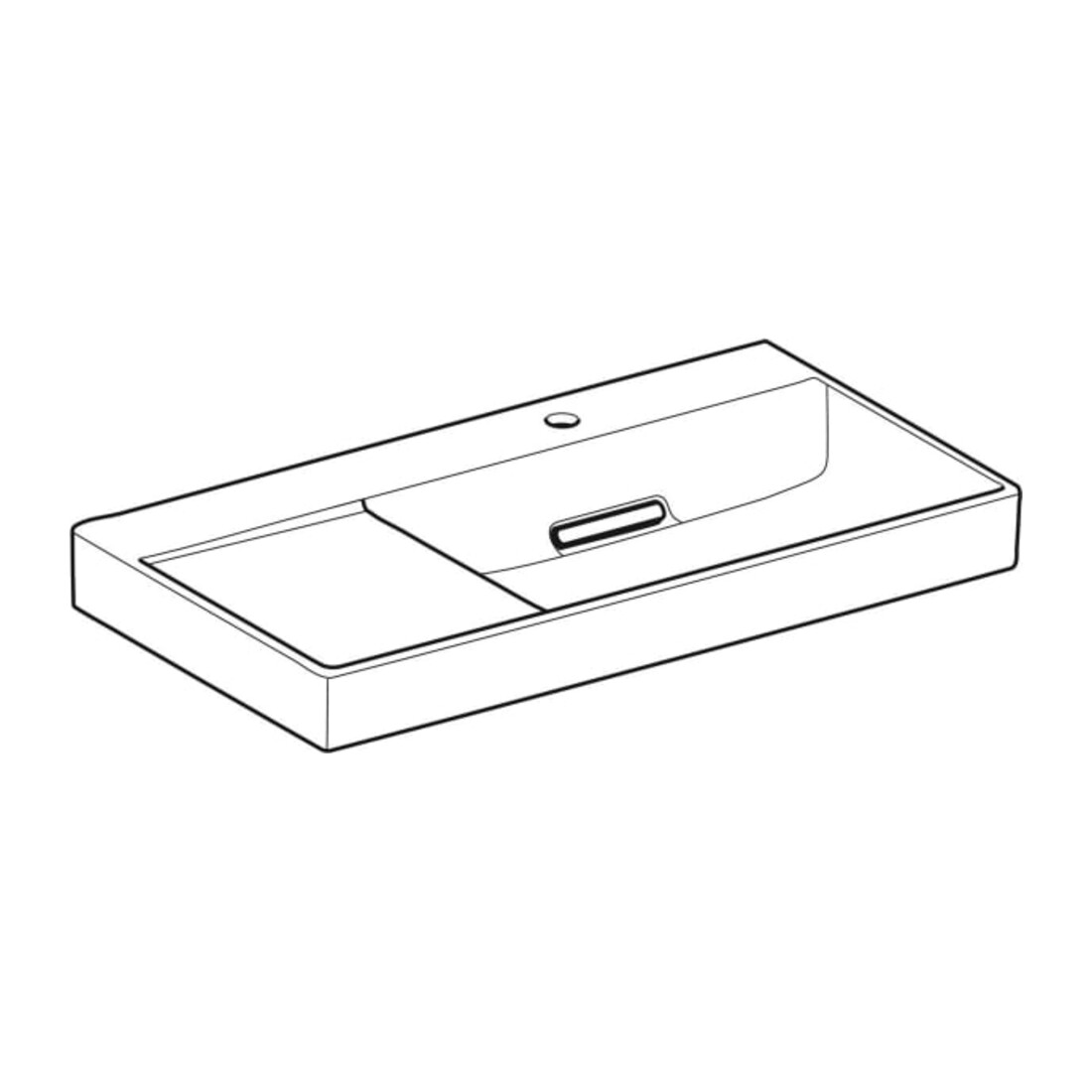 Geberit Lavabo One 90x48,4 cm, sans trop-plein, blanc K-Tec/Bl, robinet à droite