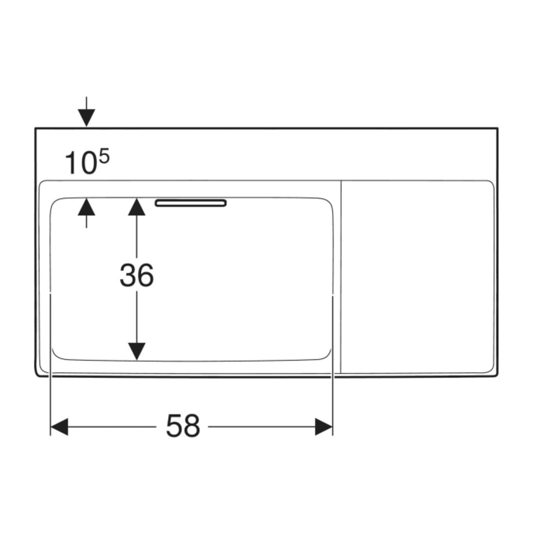 Geberit Lavabo One 90x48,4 cm, sans trop-plein, blanc K-Tec/Bl, sans robinetterie