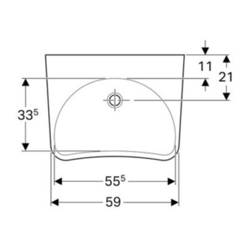 Geberit Lavabo Paracelsus 64x49 cm, sans trop-plein, accessible, blanc