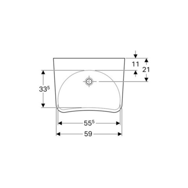 Geberit Lavabo Paracelsus 64x49 cm, sans trop-plein, accessible, blanc