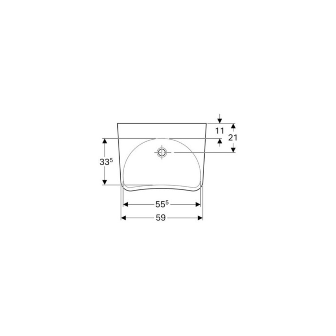 Geberit Lavabo Paracelsus 64x49 cm, sans trop-plein, accessible, blanc