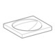 Geberit Lavabo Preciosa 60x55 cm, blanc, sans robinet, sans trop-plein, avec tablette