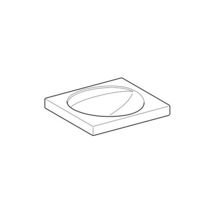Geberit Lavabo Preciosa 60x55 cm, blanc, sans robinet, sans trop-plein, avec tablette